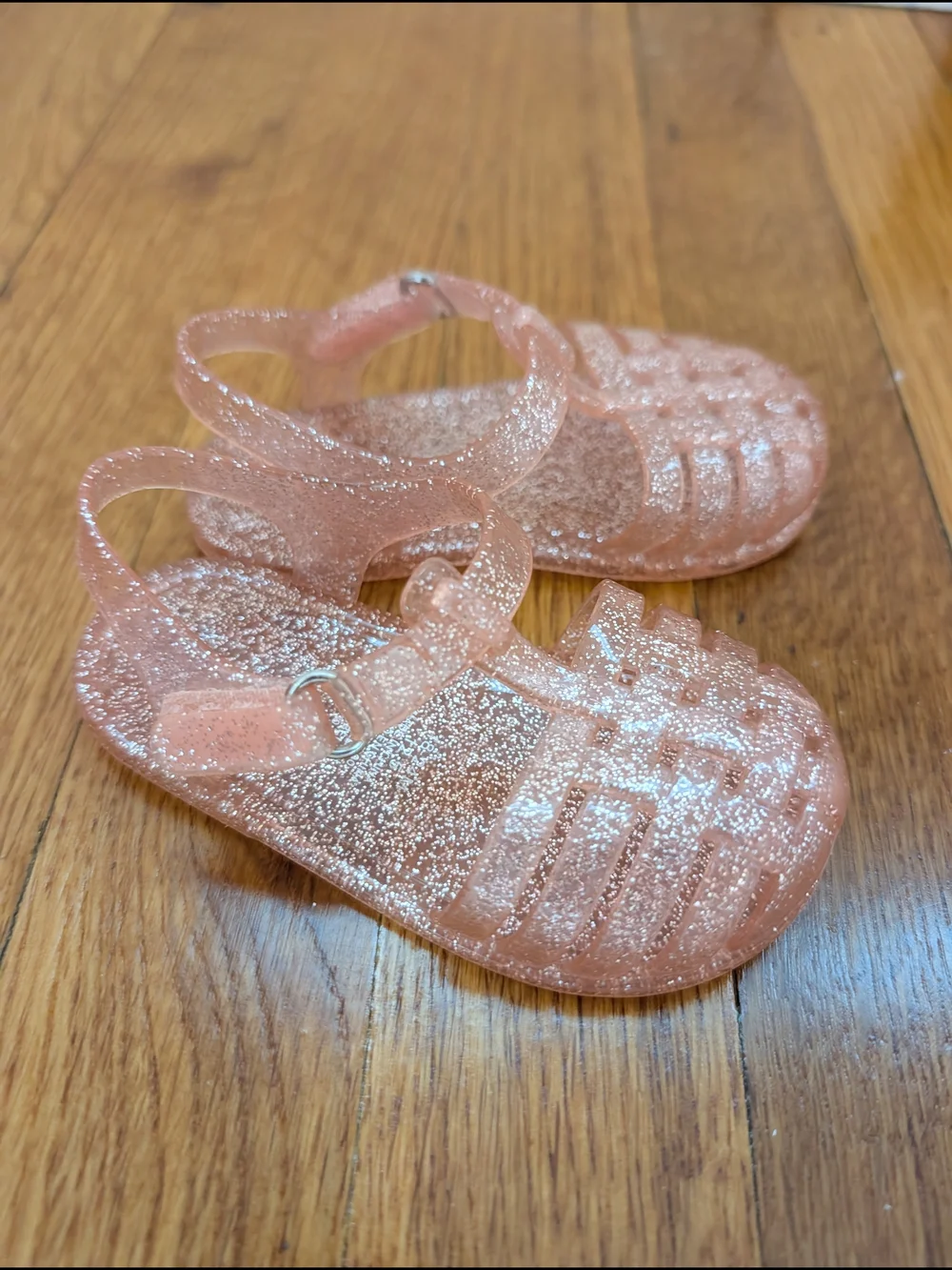 Old Navy Baby Girls Glitter Jelly Sandals In Pink And Clear Size 5 Two Pairs